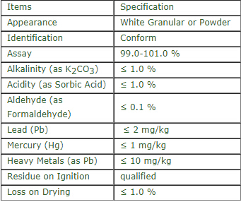 Potassium Sorbate, CAS 24634-61-5, Potassium Sorbate Manufacturer China
